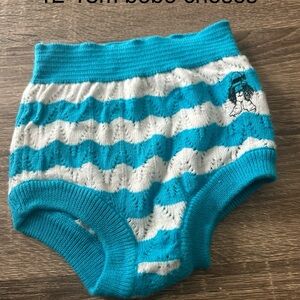 Bobo Choses Blue and White Kids Knit Collette bloomers